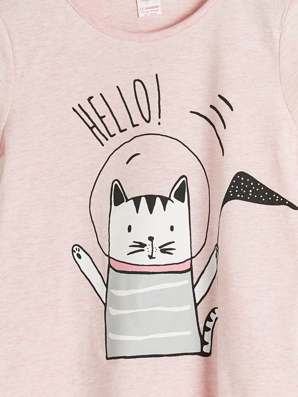 Піжамний комплект для дівчаток з круглим вирізом горловини, з принтом, короткий рукав-2