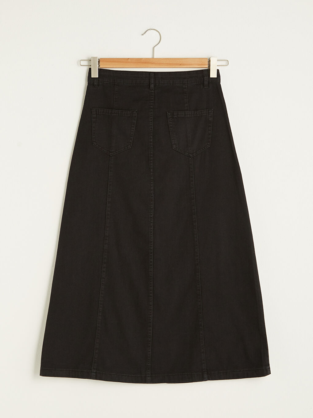 Women's Pocket Detailed Straight Jean Skirt-5