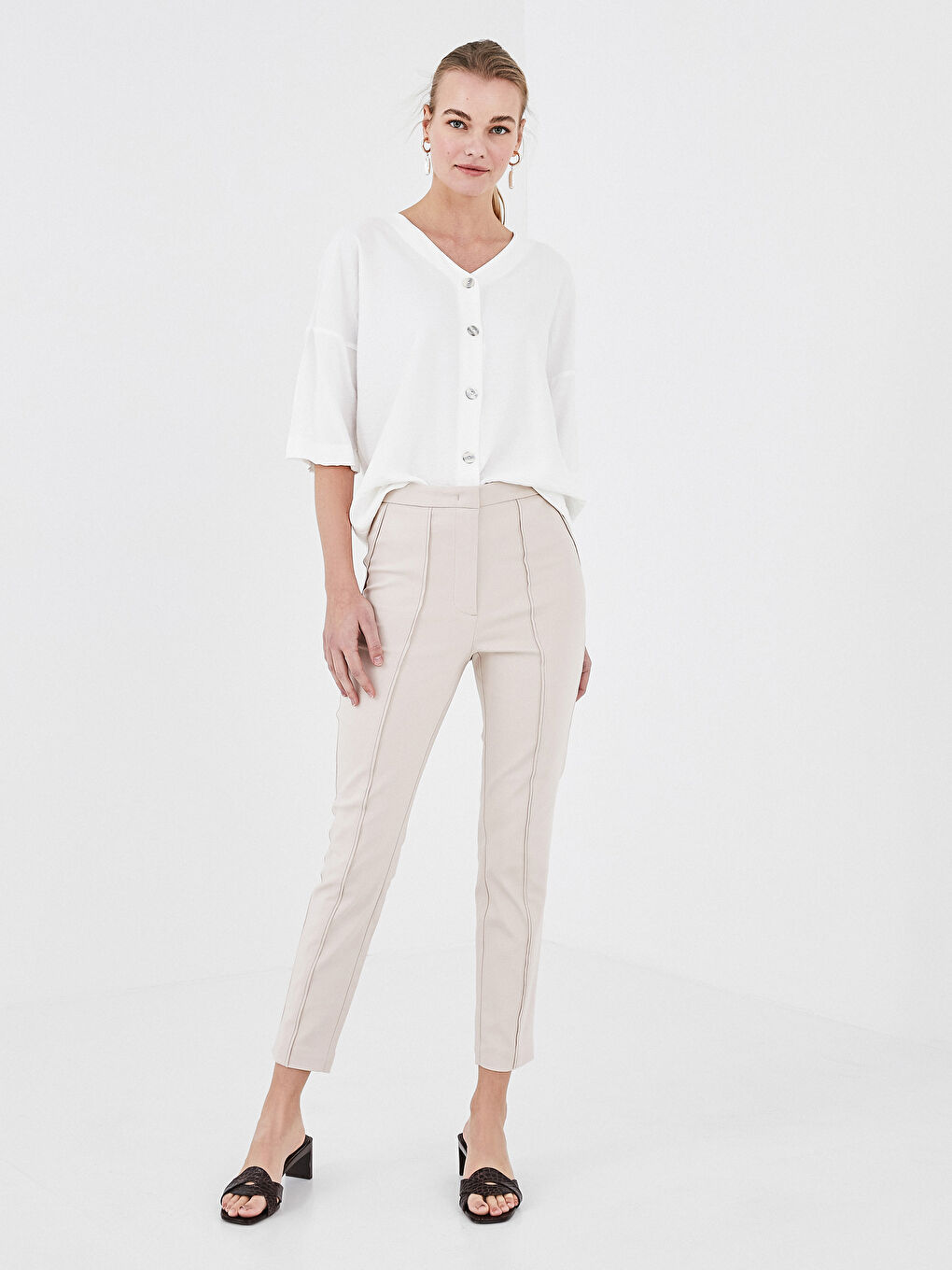 Γυναικείο Παντελόνι Λεπτό Με Ελαστική Μέση-1