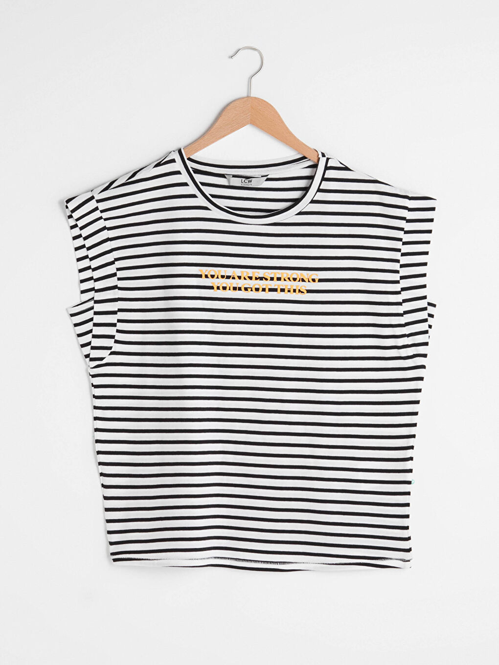 Siyah Bisiklet Yaka Slogan Baskılı Pamuklu Kadın Tişört-7