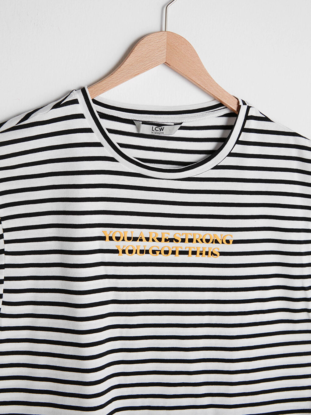 Siyah Bisiklet Yaka Slogan Baskılı Pamuklu Kadın Tişört-9