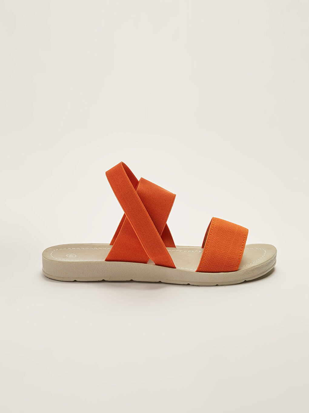 Turuncu Lastikli Çit Bantlı Kadın Sandalet-1