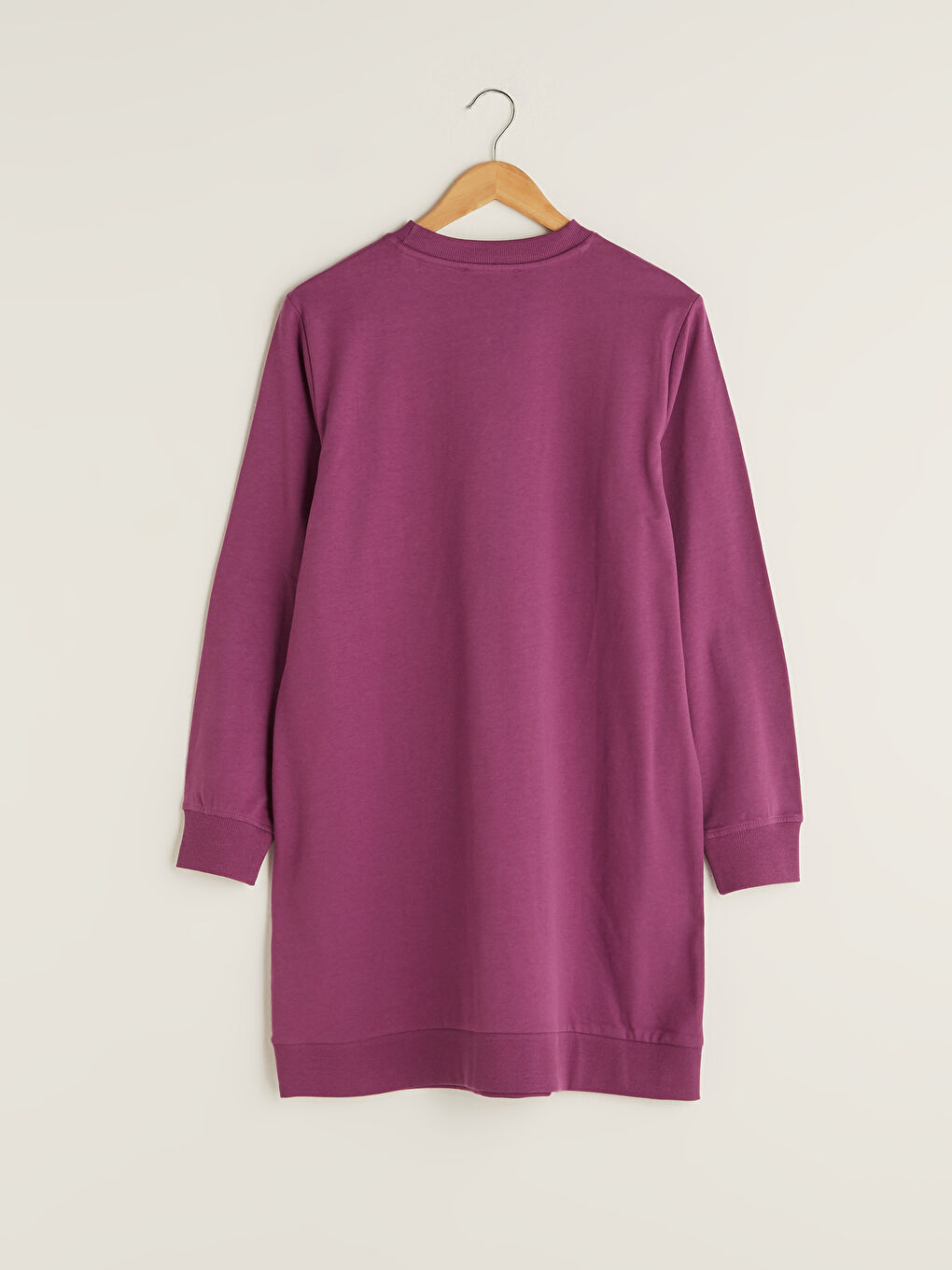 Crew Neck Plain Long Sleeve Women's Sweatshirt Tunic -S1ER59Z8-Q9Q