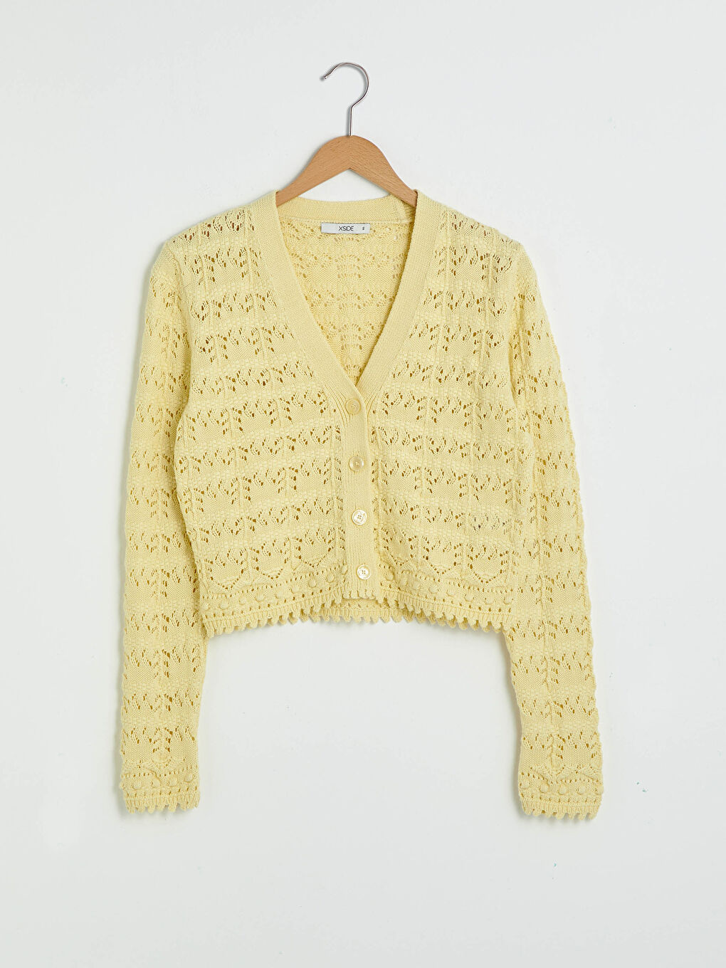 V Neck Patterned Women's Knitwear Cardigan-6