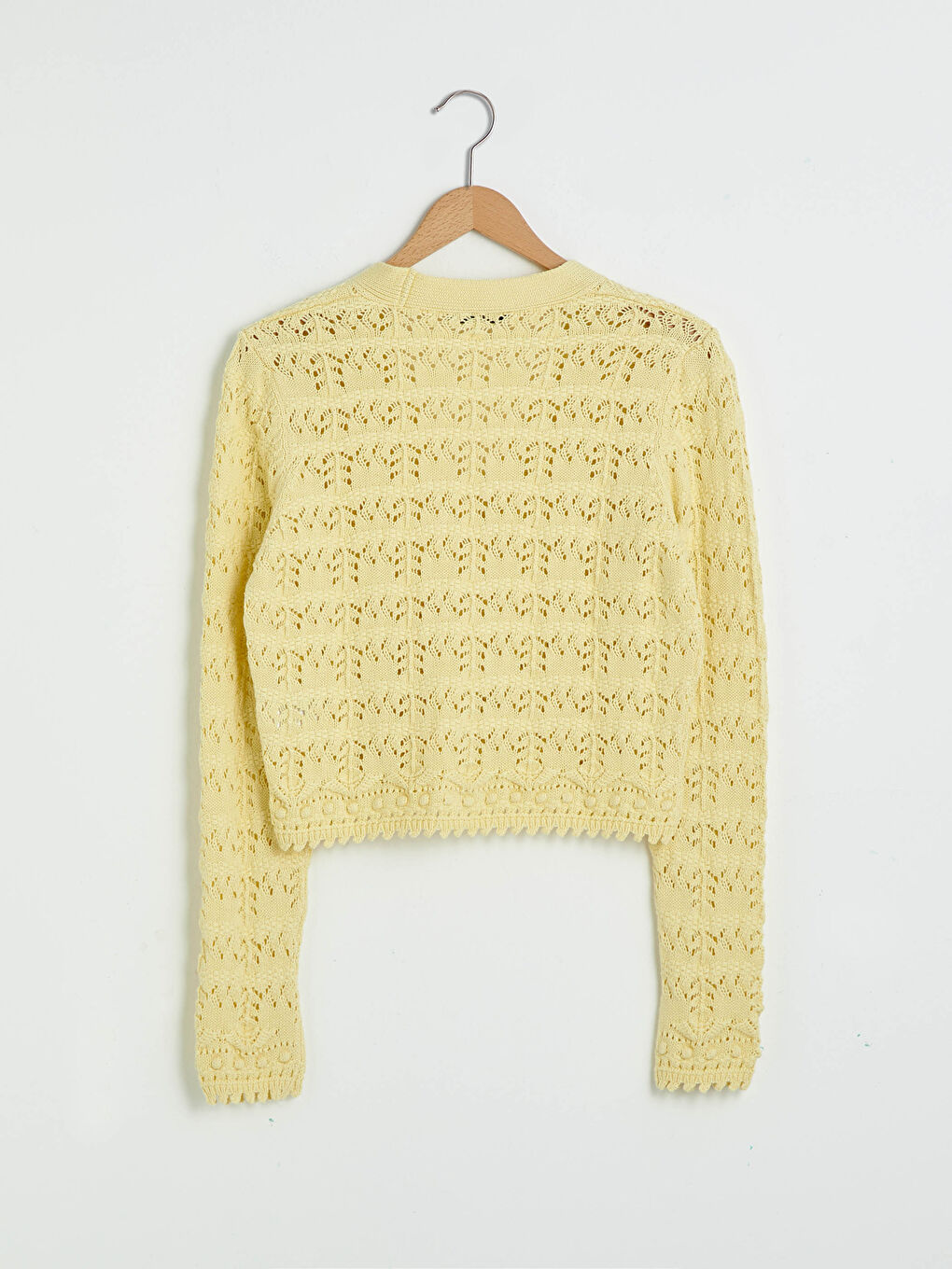 V Neck Patterned Women's Knitwear Cardigan-7