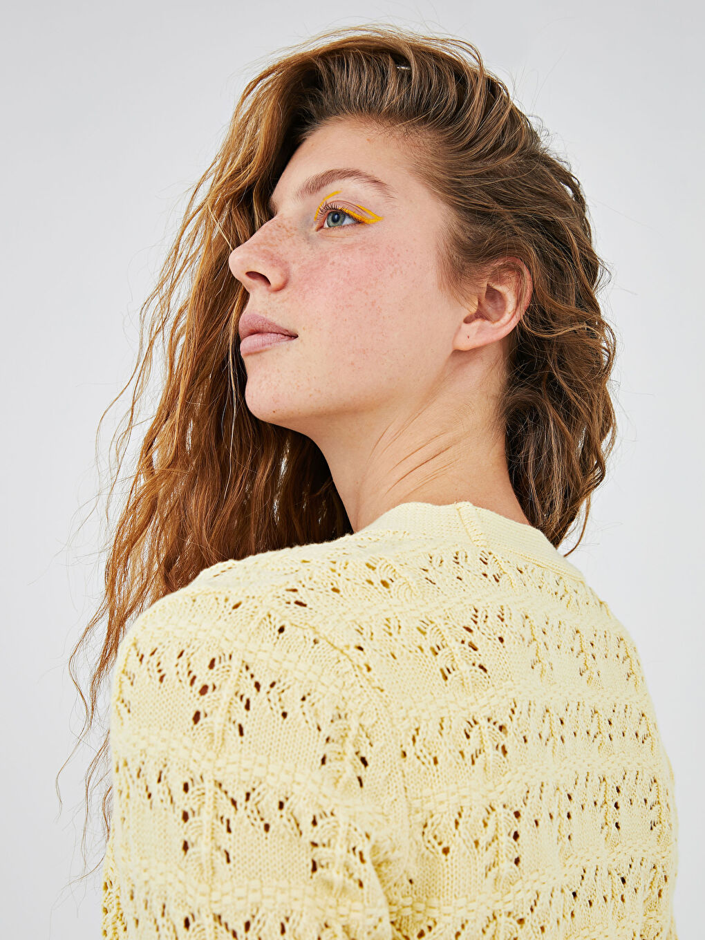 V Neck Patterned Women's Knitwear Cardigan-2