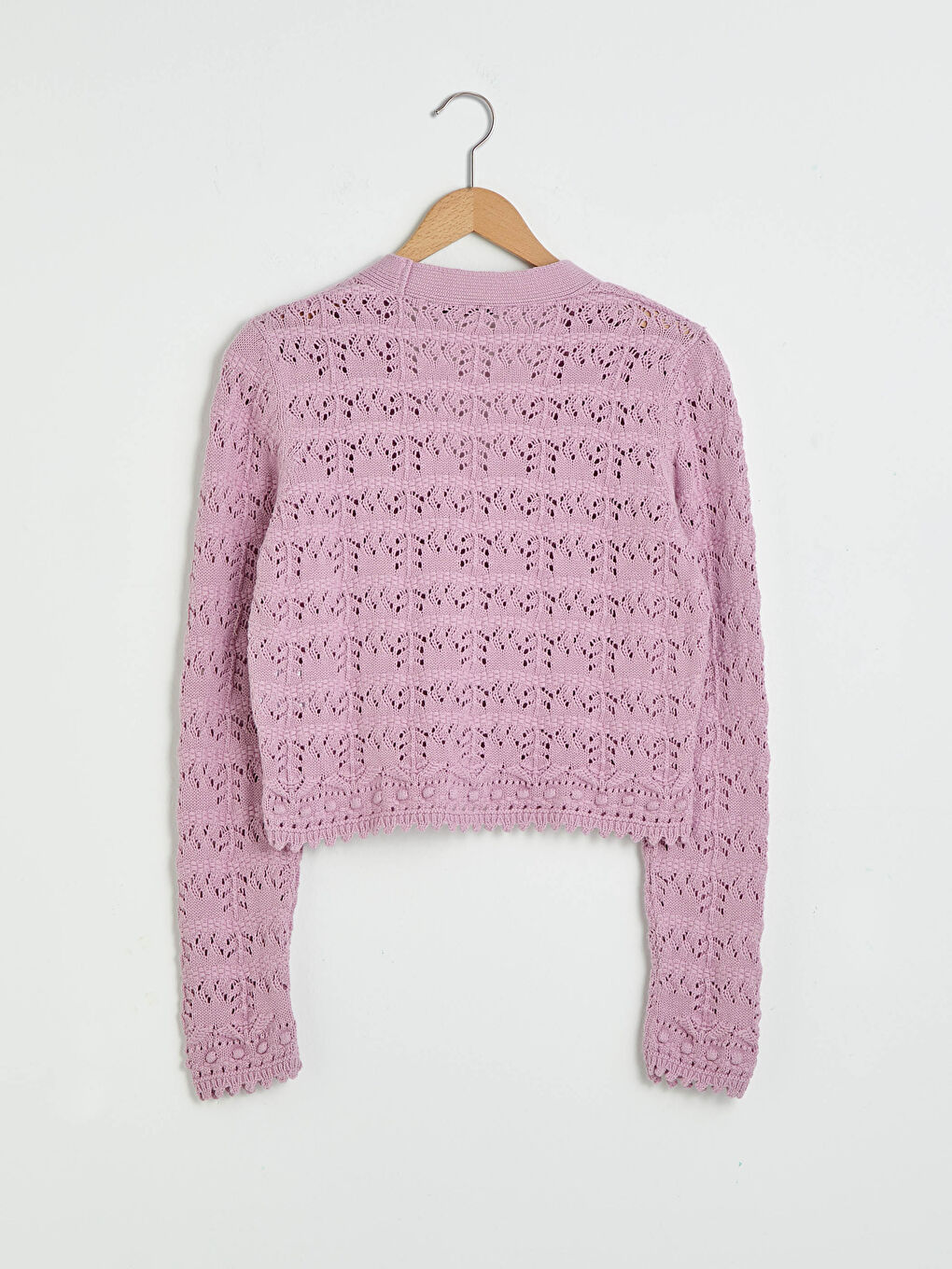 V Neck Patterned Women's Knitwear Cardigan-7