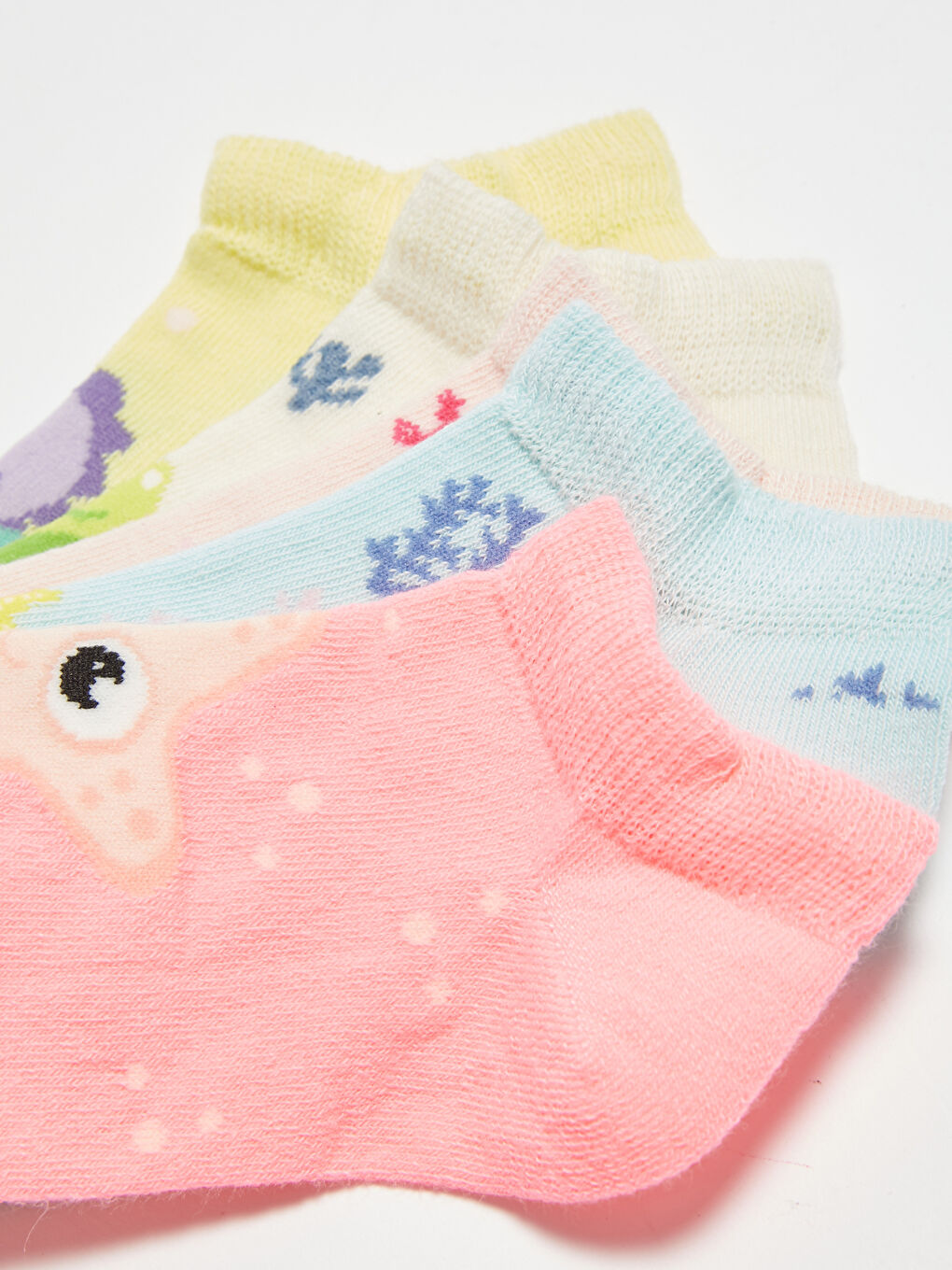 Patterned Girls' Trainer Socks 5 Pack-2