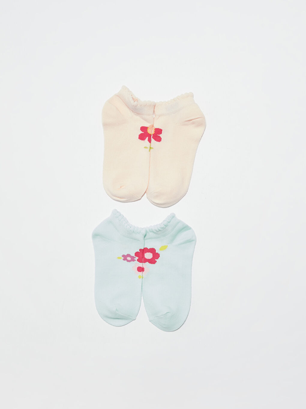 Patterned Girls' Trainer Socks 5 Pack-2