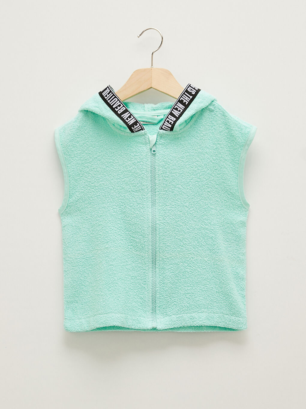 بلوزة سباحة بسحاب مزودة بغطاء رأس للبنات