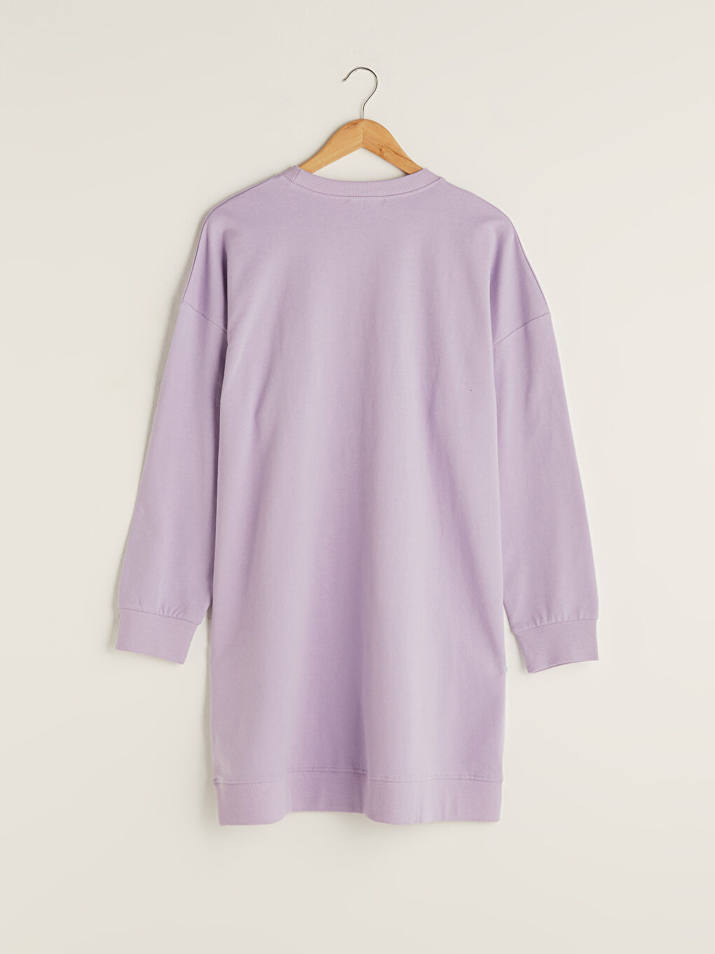 Crew Neck Plain Long Sleeve Women's Sweatshirt Tunic -S1ET17Z8-QTW
