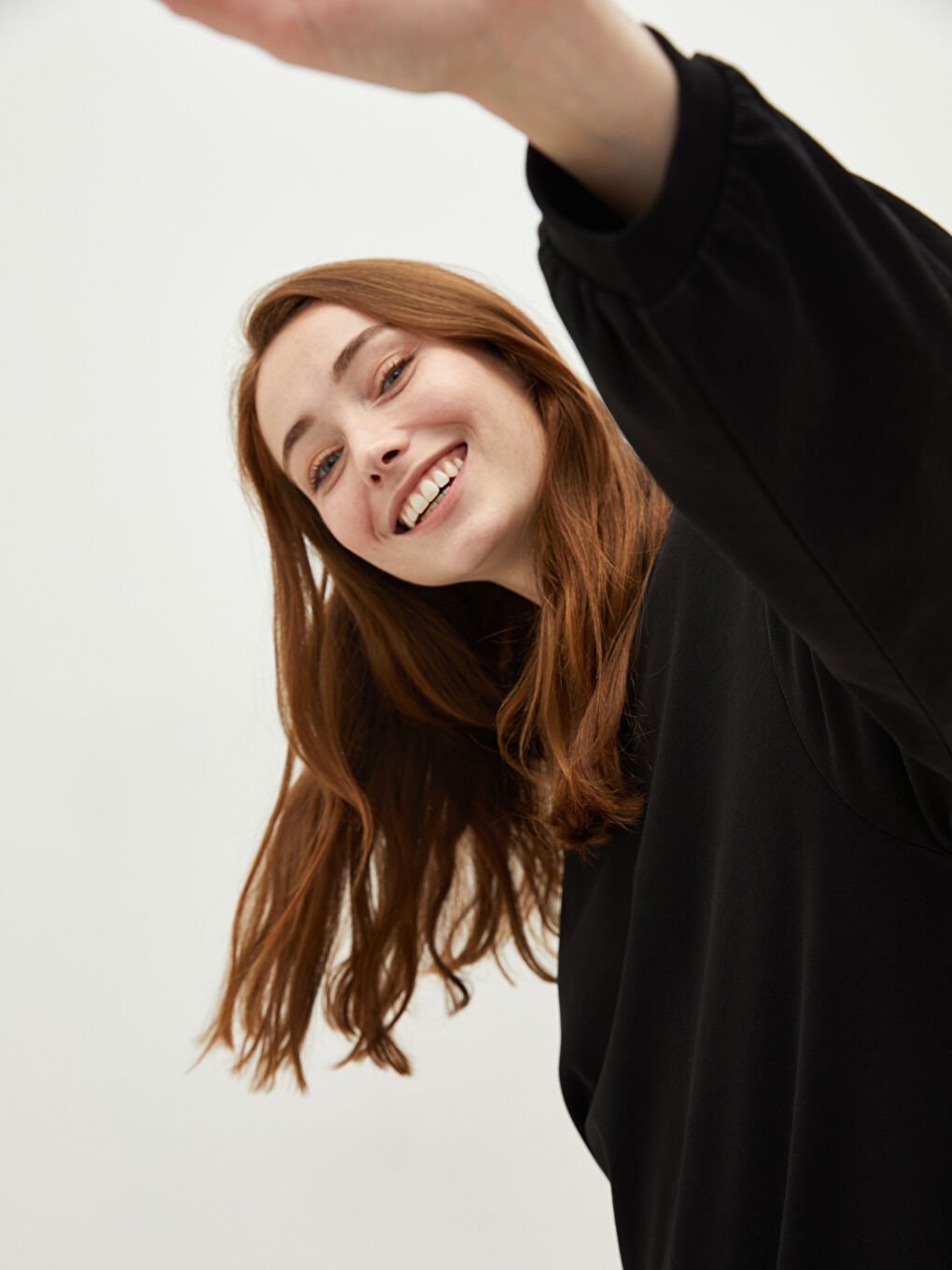 Crew Neck Plain Oversize Women's Sweatshirt Tunic -S1ET19Z8-CVL