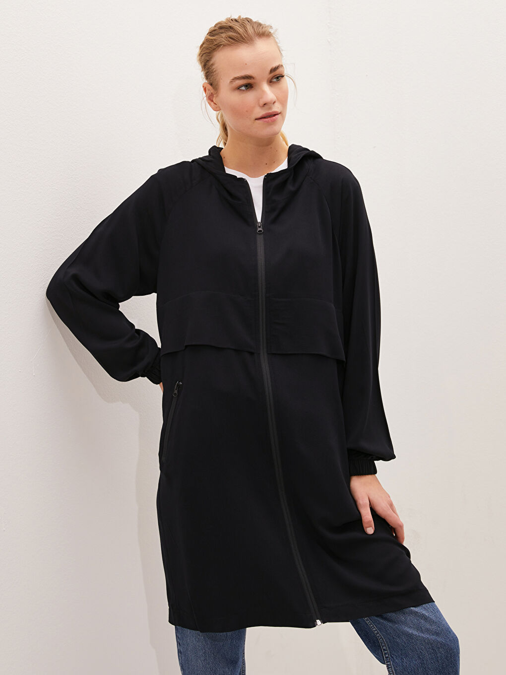 Hooded Regular Pocket Detailed Long Sleeve Women's Coat-1