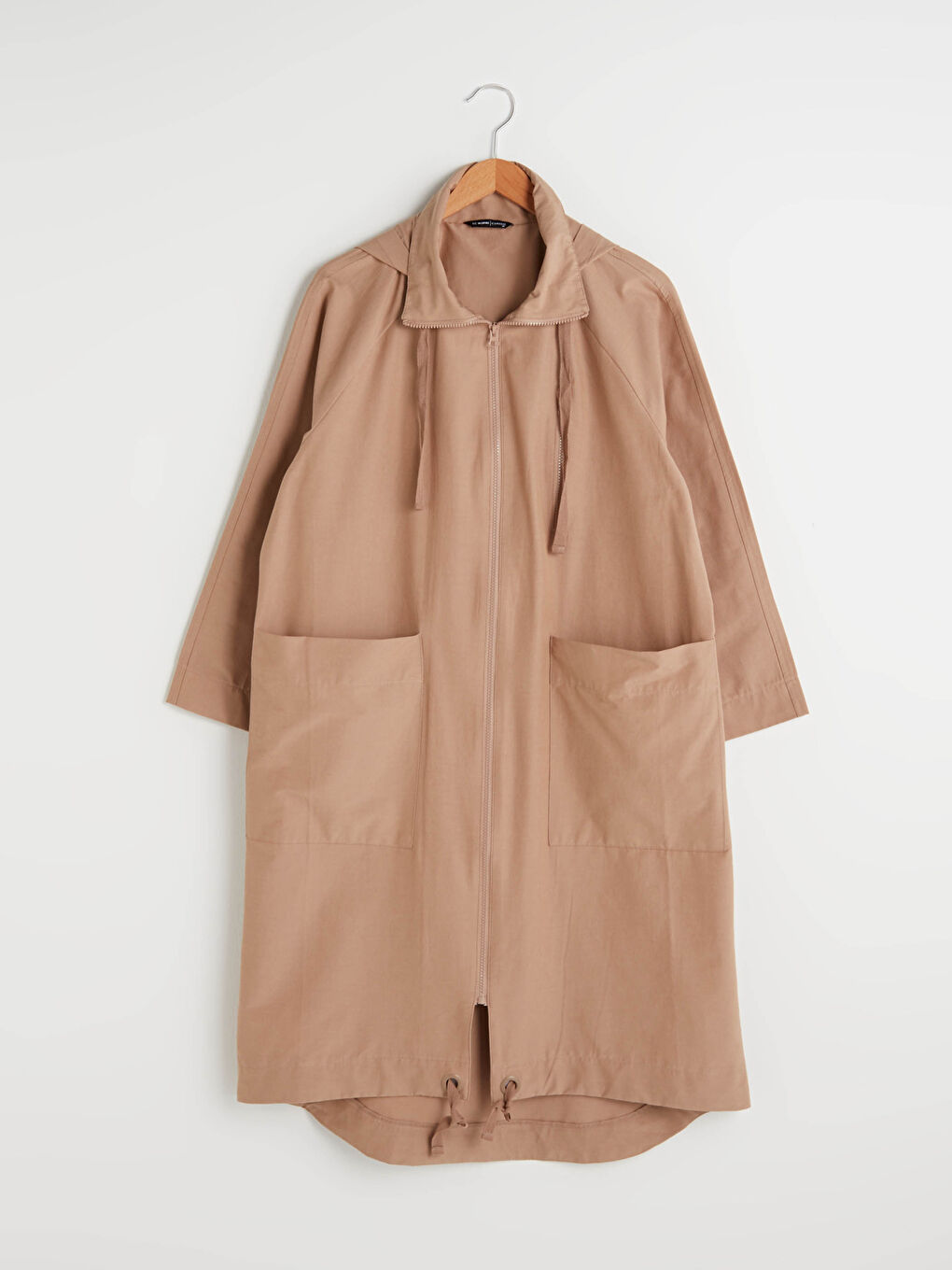 LCWAIKIKI Classic Hooded Zippered Long Sleeve Pocket Detailed Women's Coat -S1ET28Z8-GVL