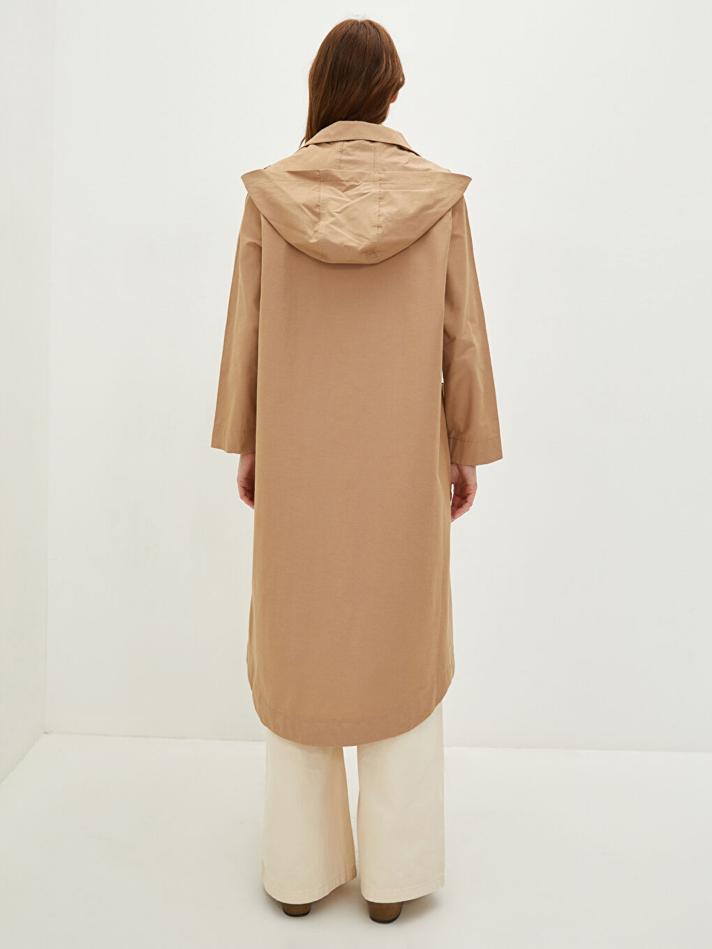 LCWAIKIKI Classic Hooded Zippered Long Sleeve Pocket Detailed Women's Coat -S1ET28Z8-GVL