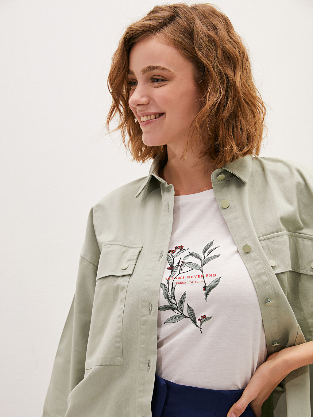 Tunică Cămașă Simplă cu Mânecă Lungă pentru Femei-2