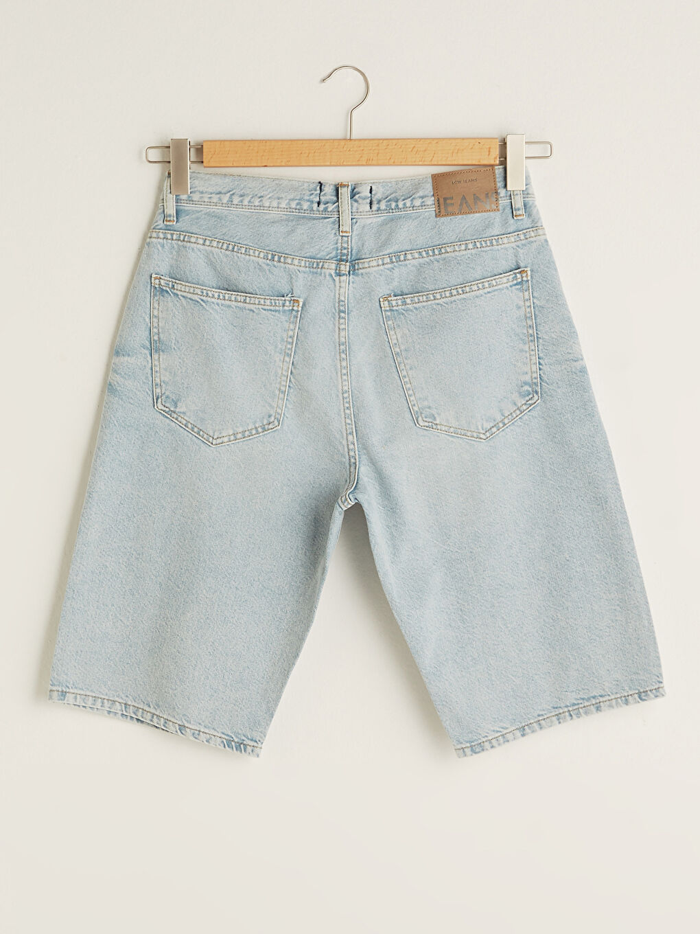 İndigo Rahat Kalıp Erkek Bermuda Jean Şort-6