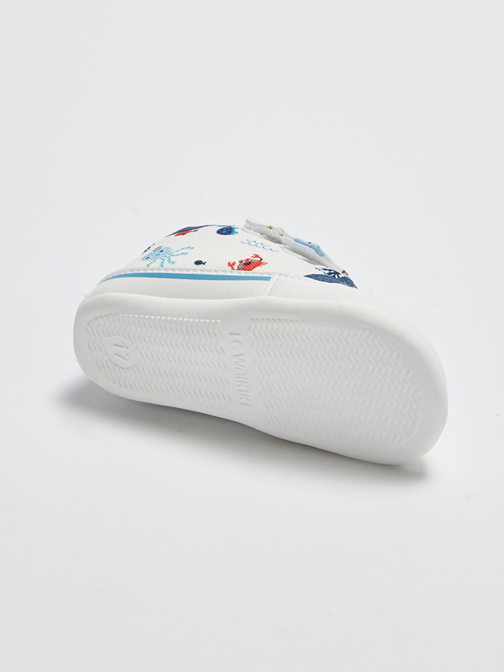 Beyaz Cırt Cırtlı Yürüme Öncesi Erkek Bebek Ev Ayakkabısı-3