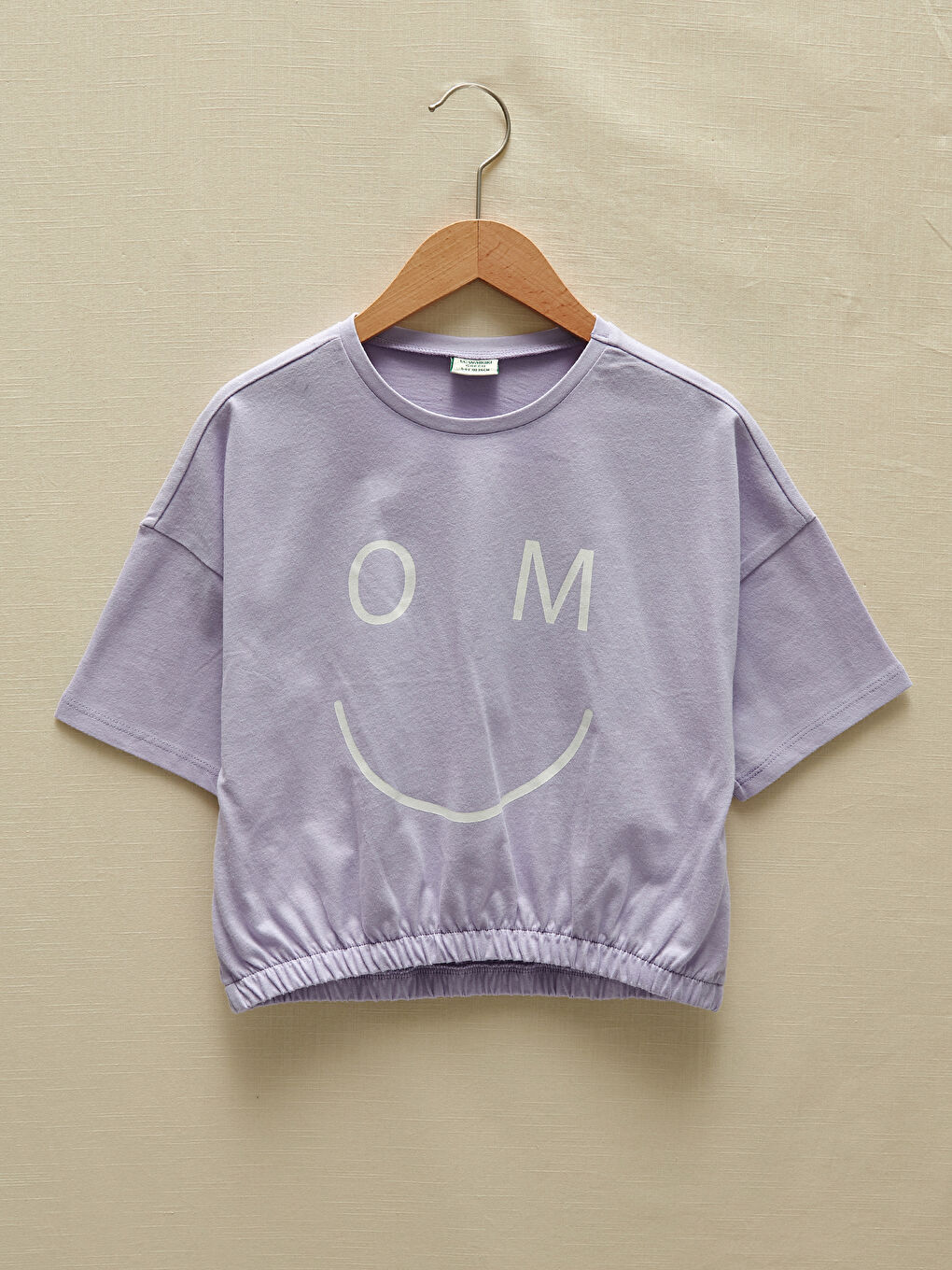 Свитшот с круглым вырезом, с принтом, с коротким рукавом для девочек