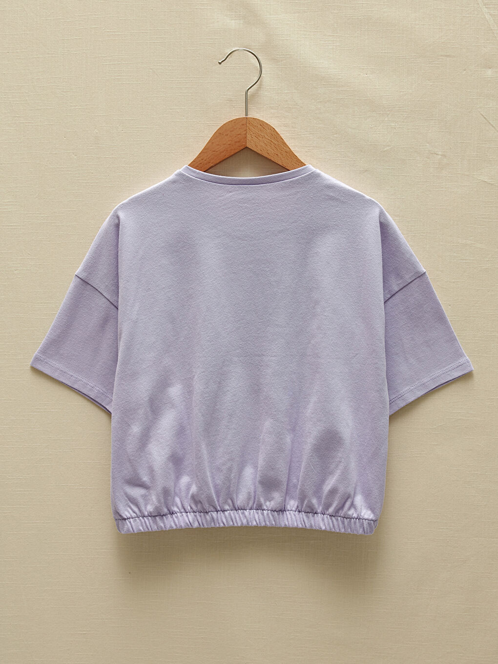 Свитшот с круглым вырезом, с принтом, с коротким рукавом для девочек-1