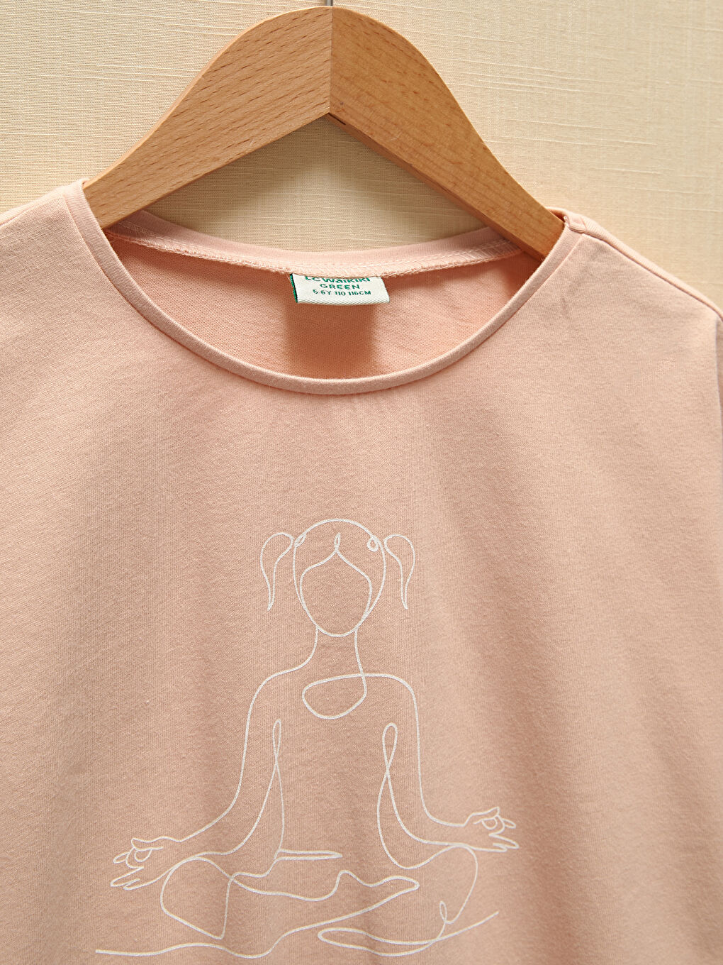 Crew Neck Printed Short Sleeve Girl's Sweatshirt-1