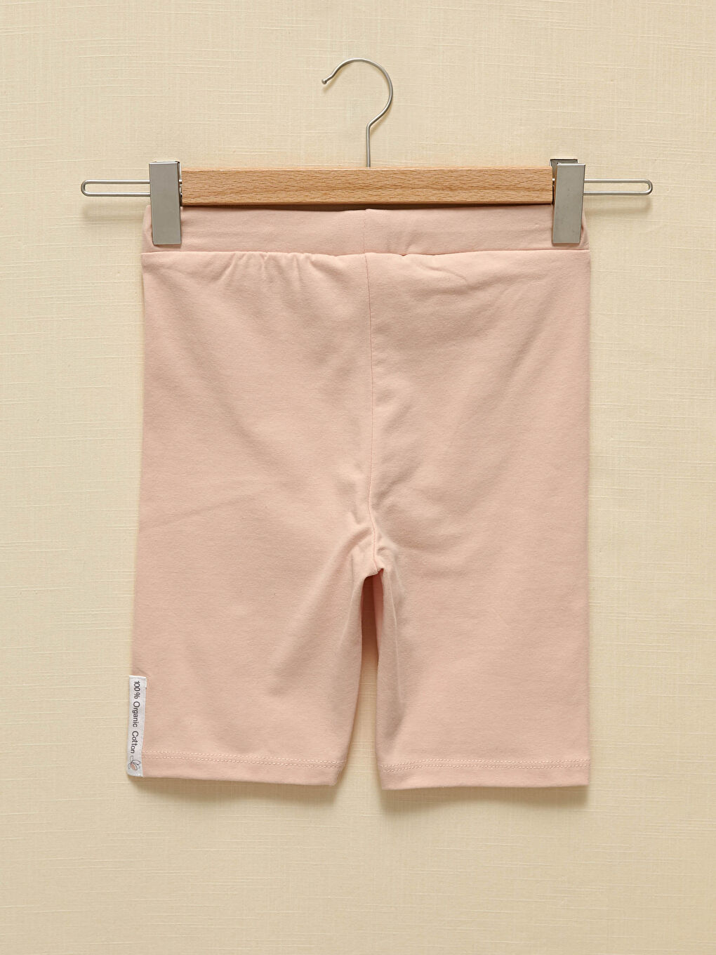 Pembe Beli Lastikli Basic Kız Çocuk Tayt-1