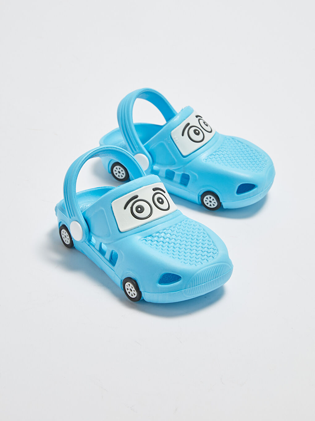 Turkuaz Erkek Bebek Araba Silüetli Plaj Sandaleti-2