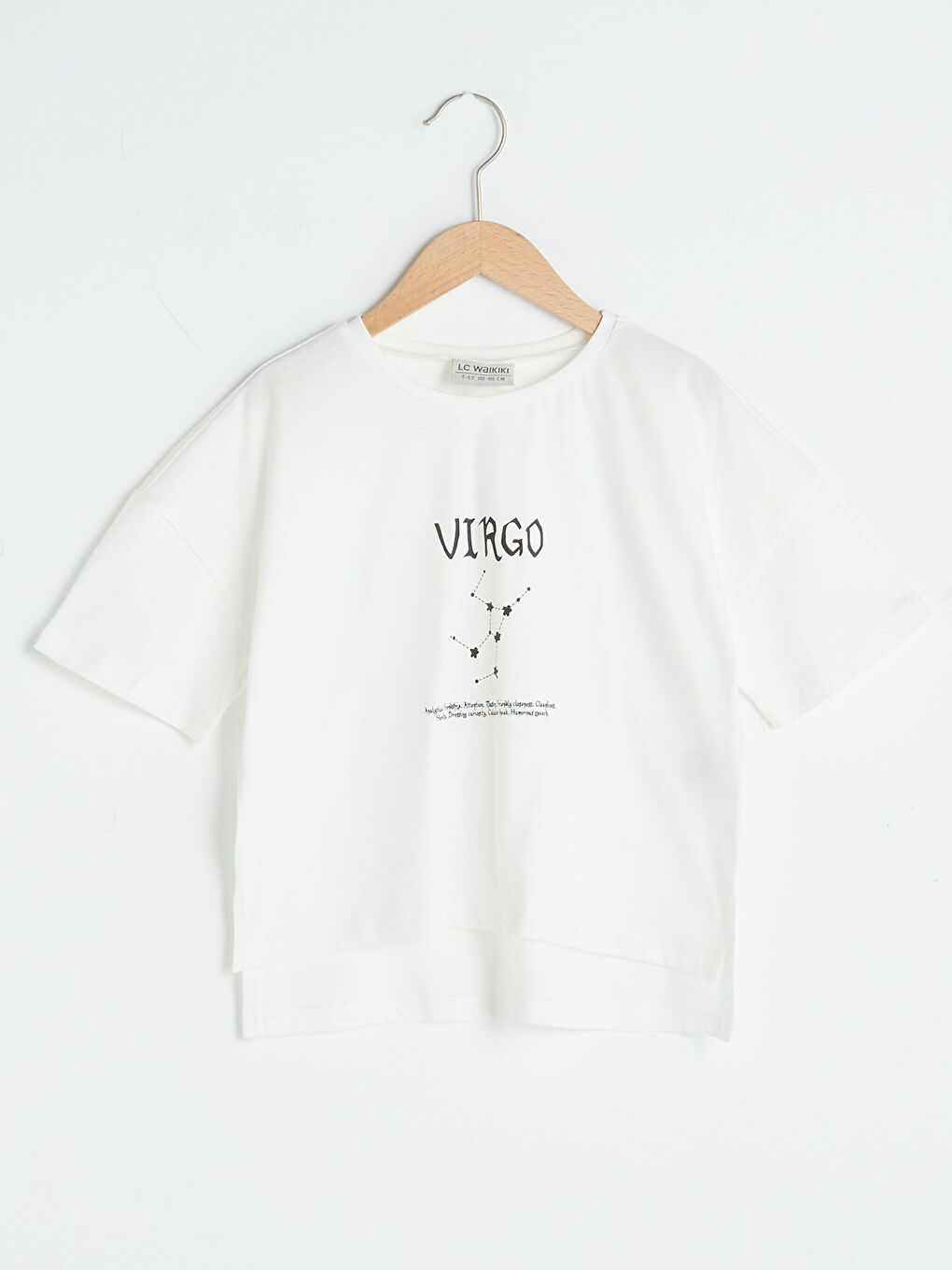 Crew Neck Virgo Horoscope Printed Short Sleeve Girls T-Shirt