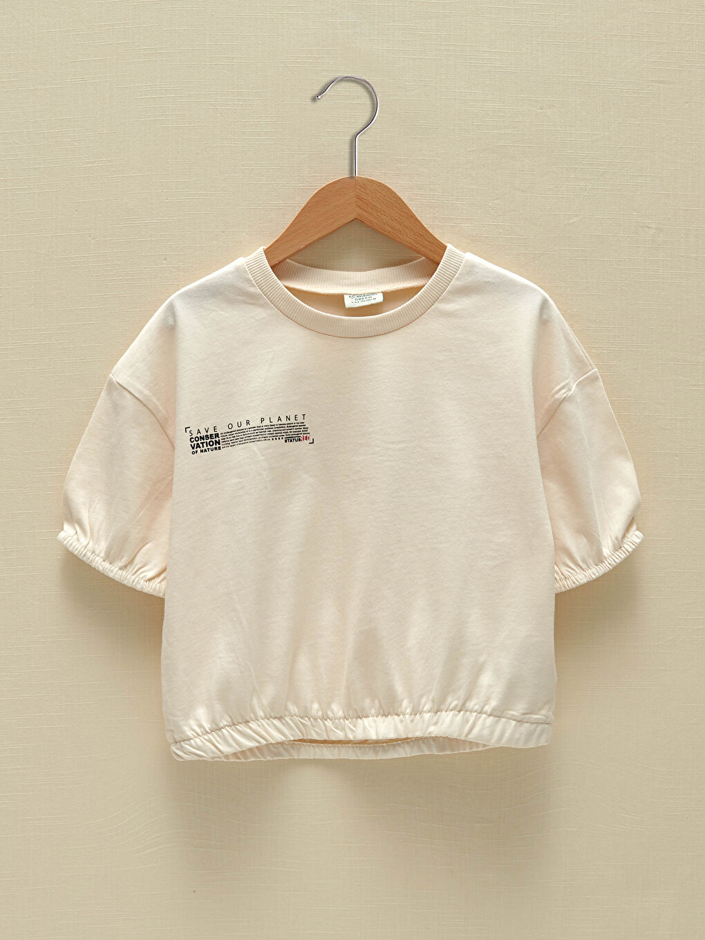 Crew Neck Printed Short Sleeve Girl's Sweatshirt -S1EY36Z4-KXP
