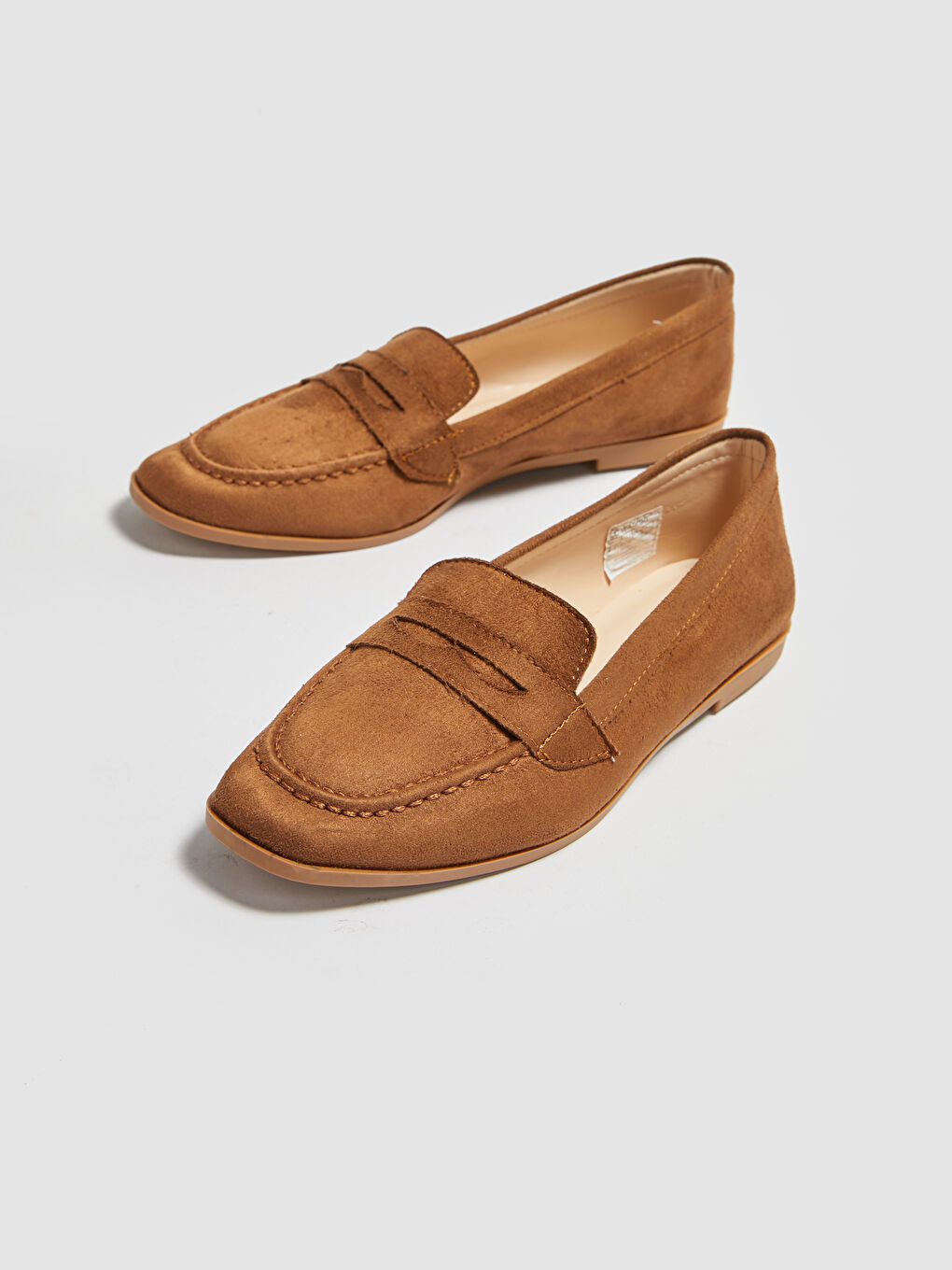 Kahverengi Süet Görünümlü Dekoratif Nakışlı Kadın Babet-3