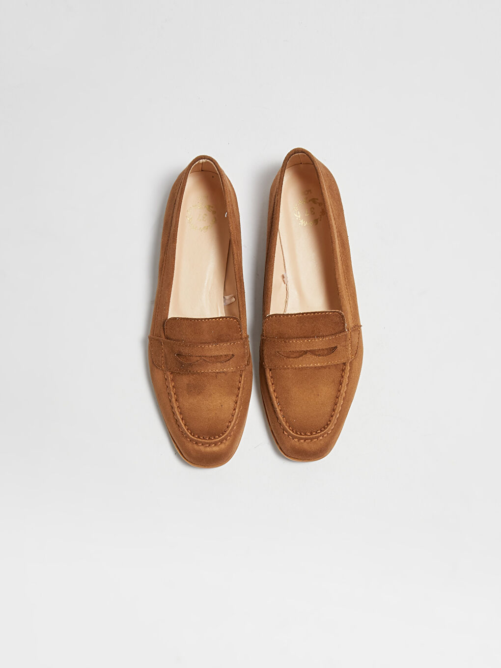 Kahverengi Süet Görünümlü Dekoratif Nakışlı Kadın Babet-6