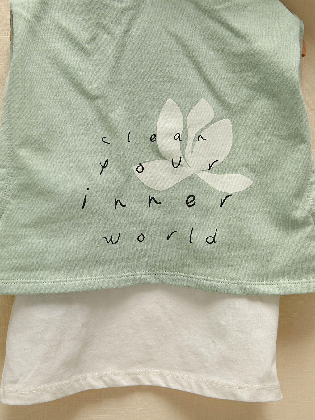 Hooded Printed Girl's Sweatshirt and Undershirt -S1EY47Z4-FJX