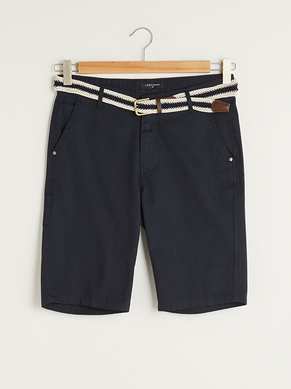 Шорты Мужские Приталенного Кроя С Ремнем-5