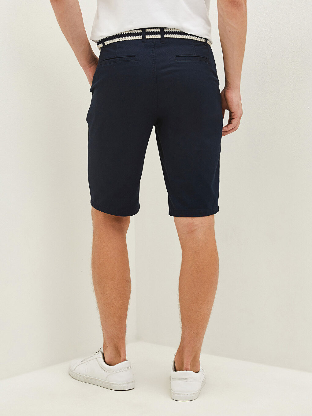 Шорты Мужские Приталенного Кроя С Ремнем-3