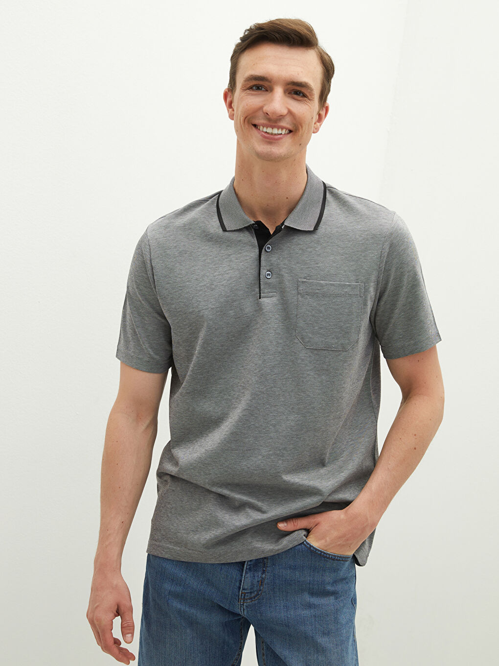 Mercerizovana majica sa rolkom, kratkim rukavima, šarena, za muškarce