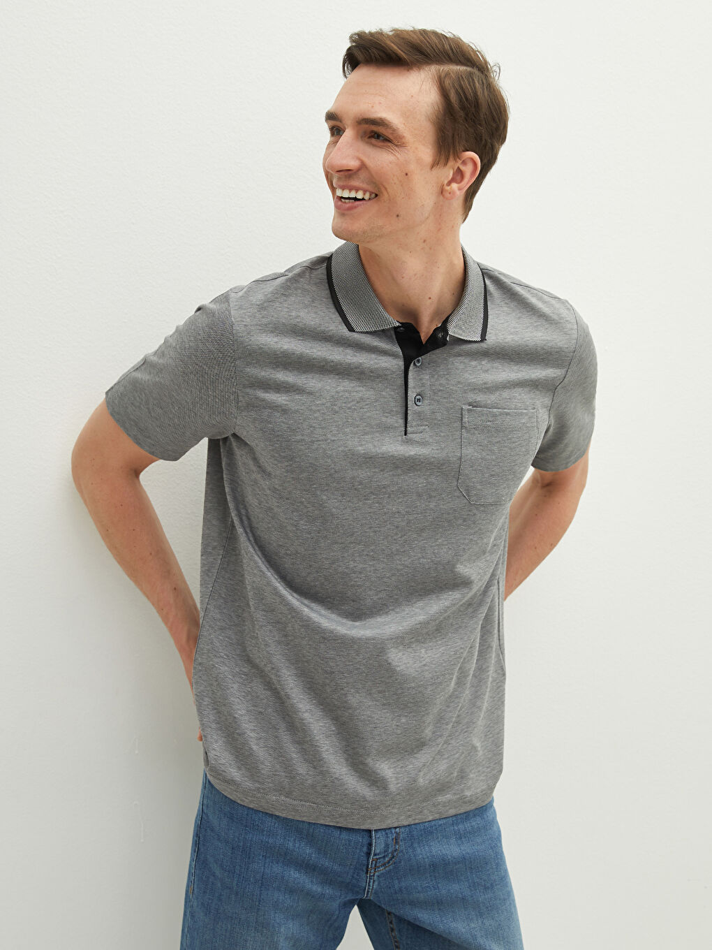 Mercerizovana majica sa rolkom, kratkim rukavima, šarena, za muškarce-2