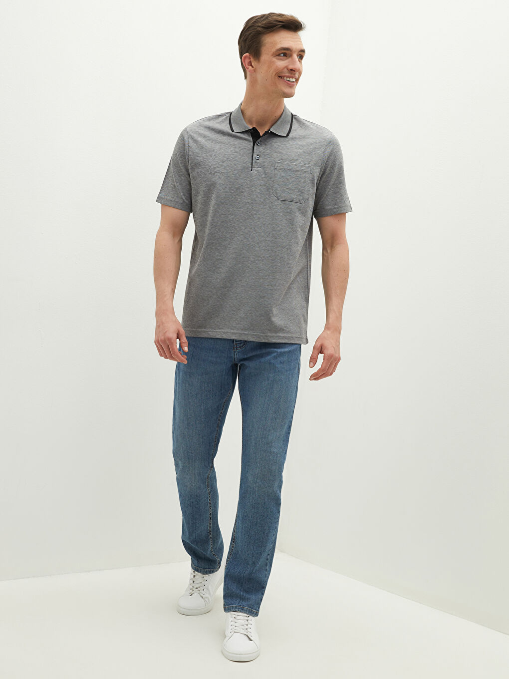 Mercerizovana majica sa rolkom, kratkim rukavima, šarena, za muškarce-3