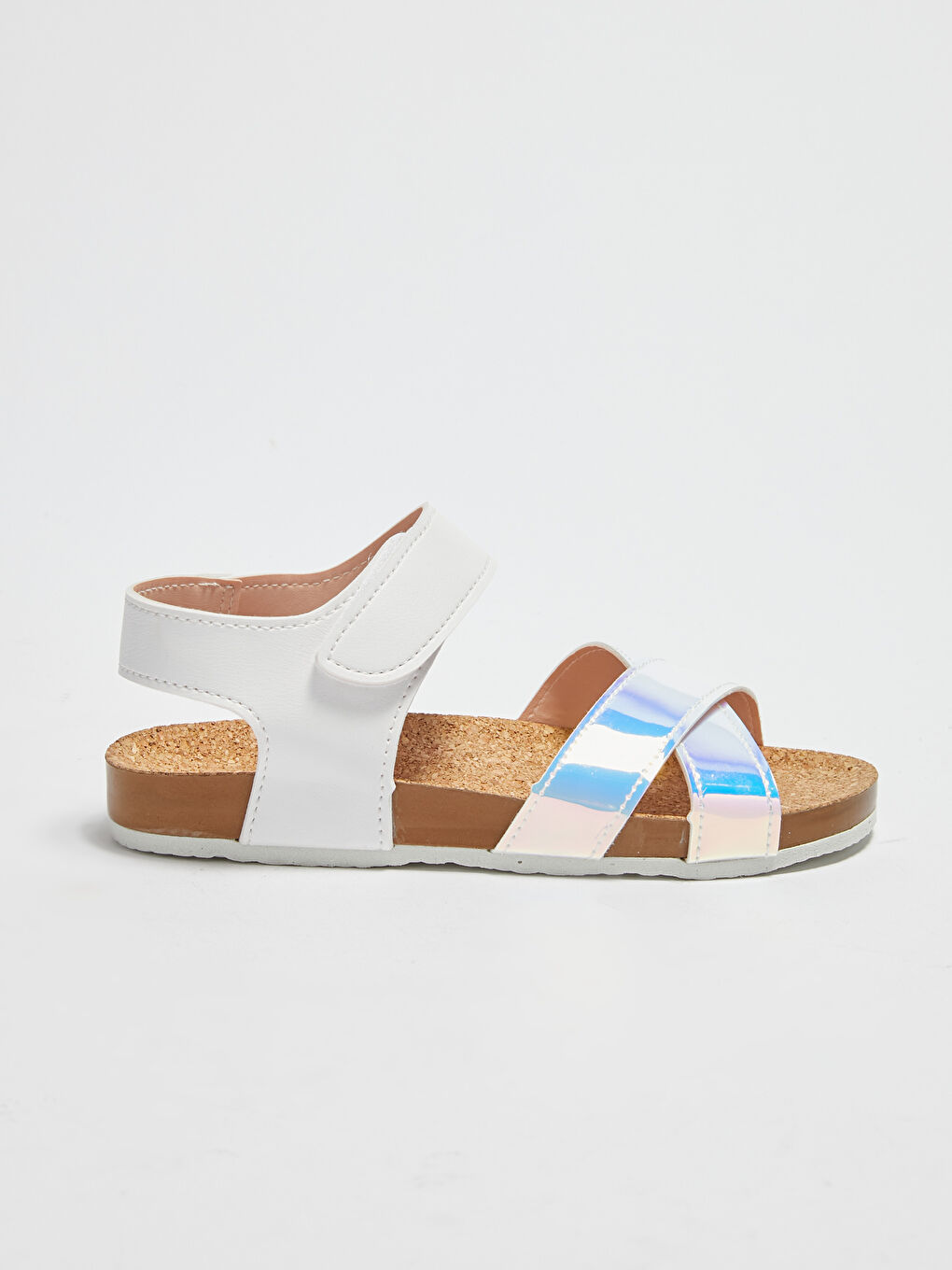 Блестящие сандалии с перекрестными ремешками для девочек-1