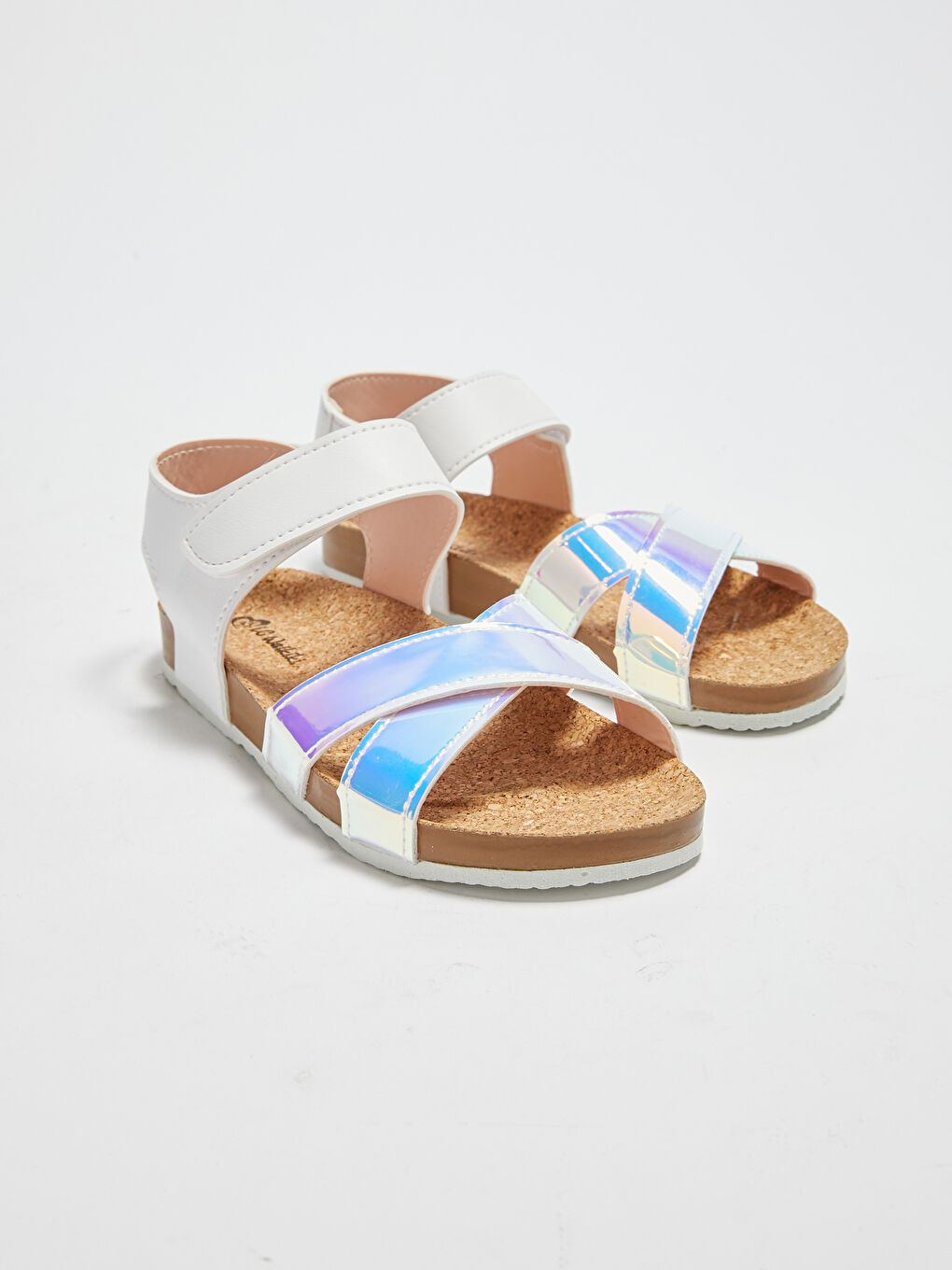 Блестящие сандалии с перекрестными ремешками для девочек-3