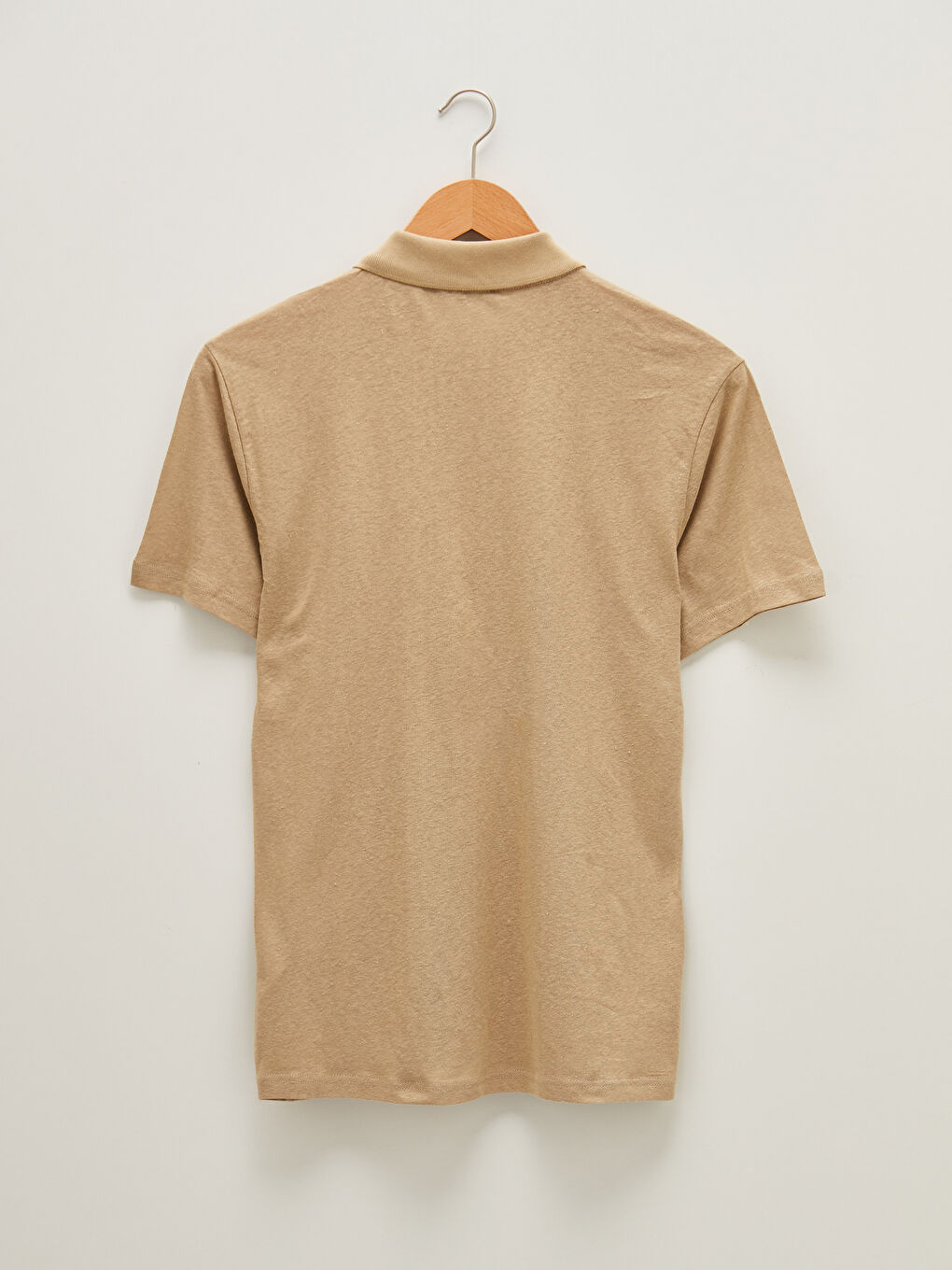 Polo Neck Short Sleeve Linen Men's T-Shirt-1