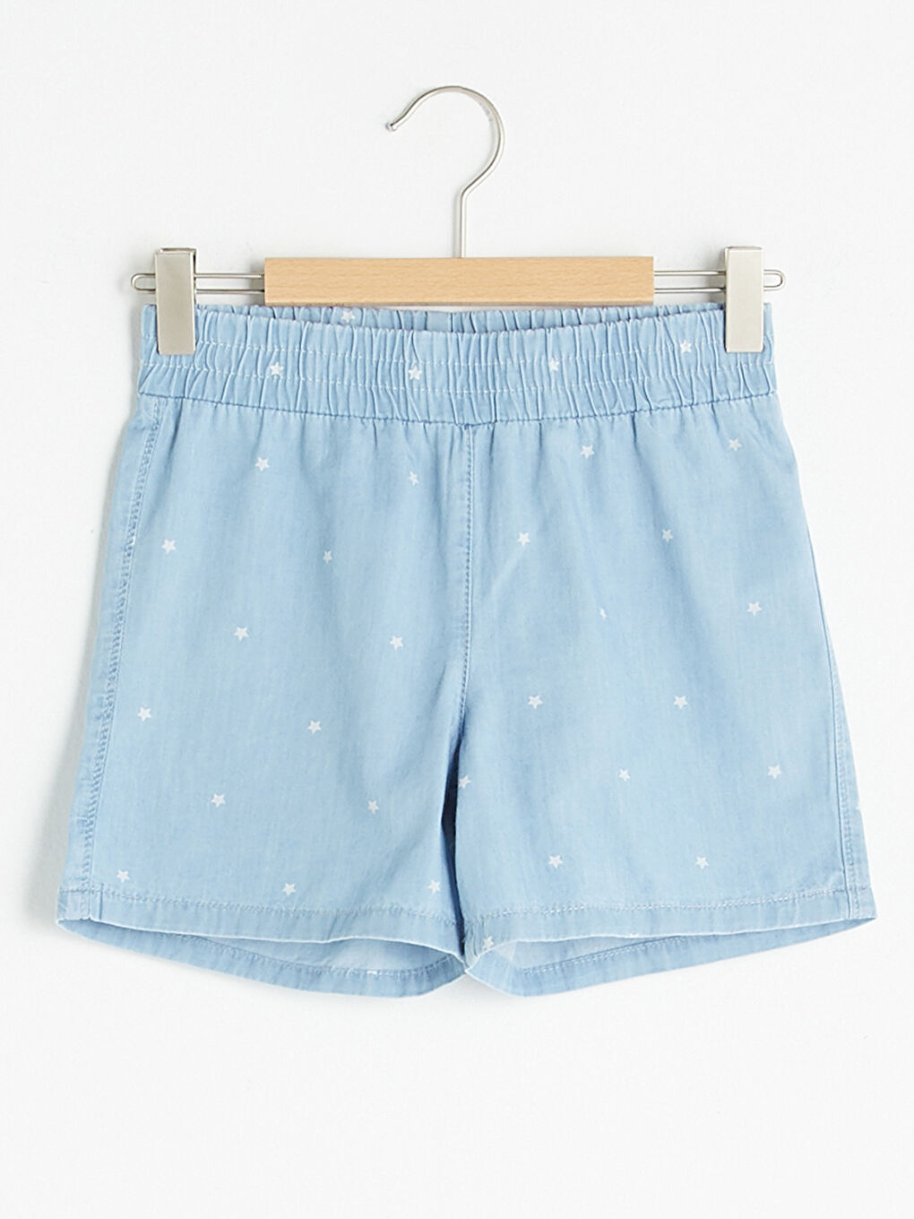 Short En Jean Fille à Motif et Taille Élastique