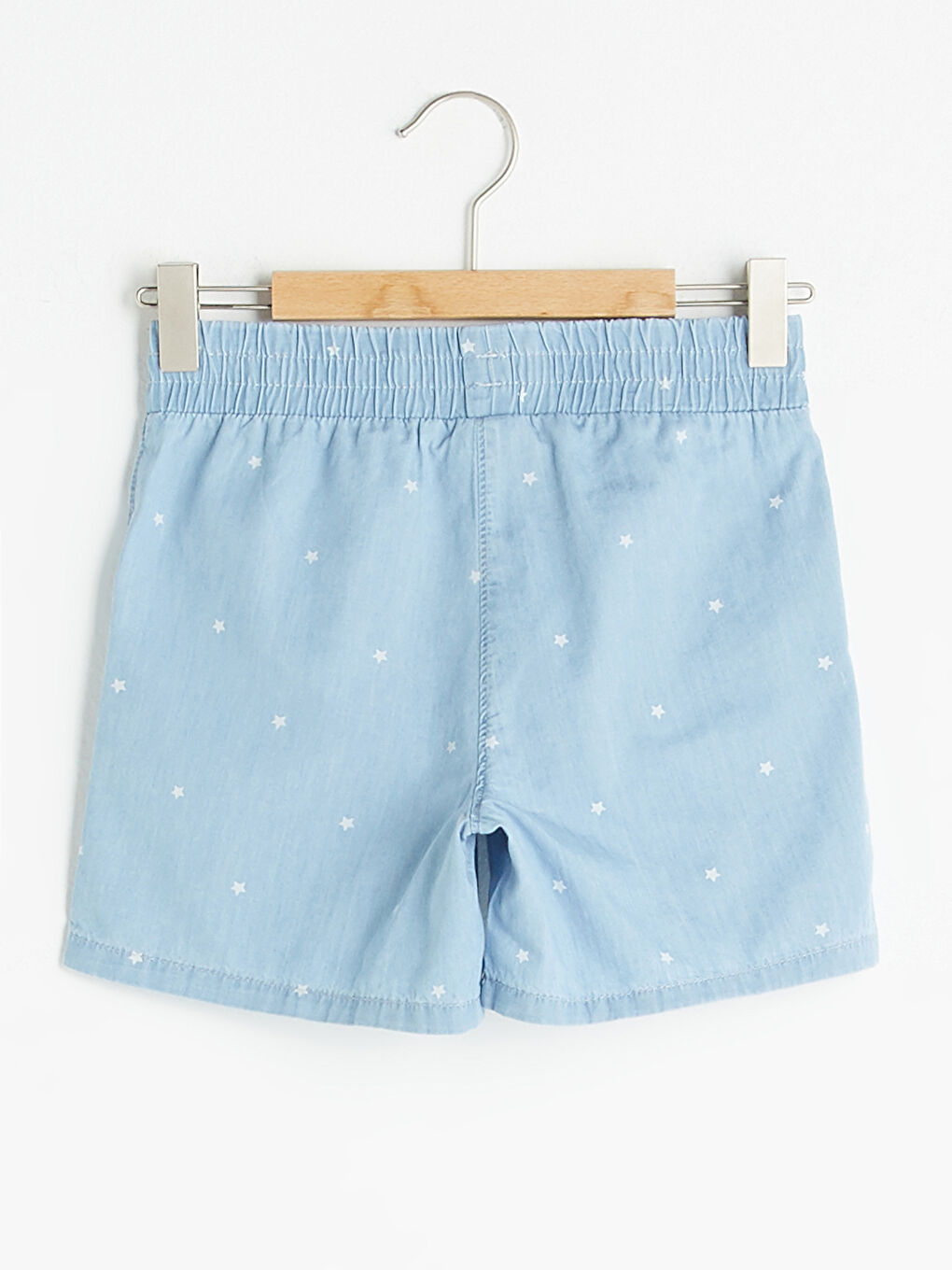 Short En Jean Fille à Motif et Taille Élastique-1