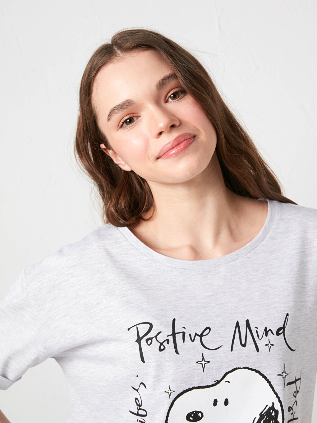 Crew Neck Snoopy Printed Short Sleeve Women's Pyjamas Set-3