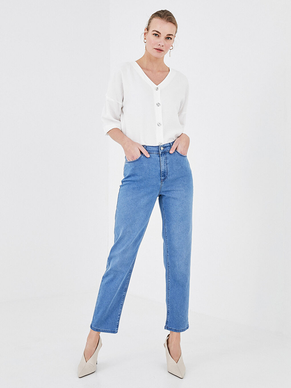 İndigo Mercury Skinny Fit Cep Detaylı Kadın Jean Pantolon-1