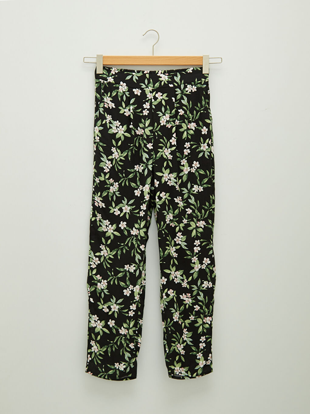 Elastic Waist Floral Printed Viscose Women Trousers -S1FD73Z8-F9C