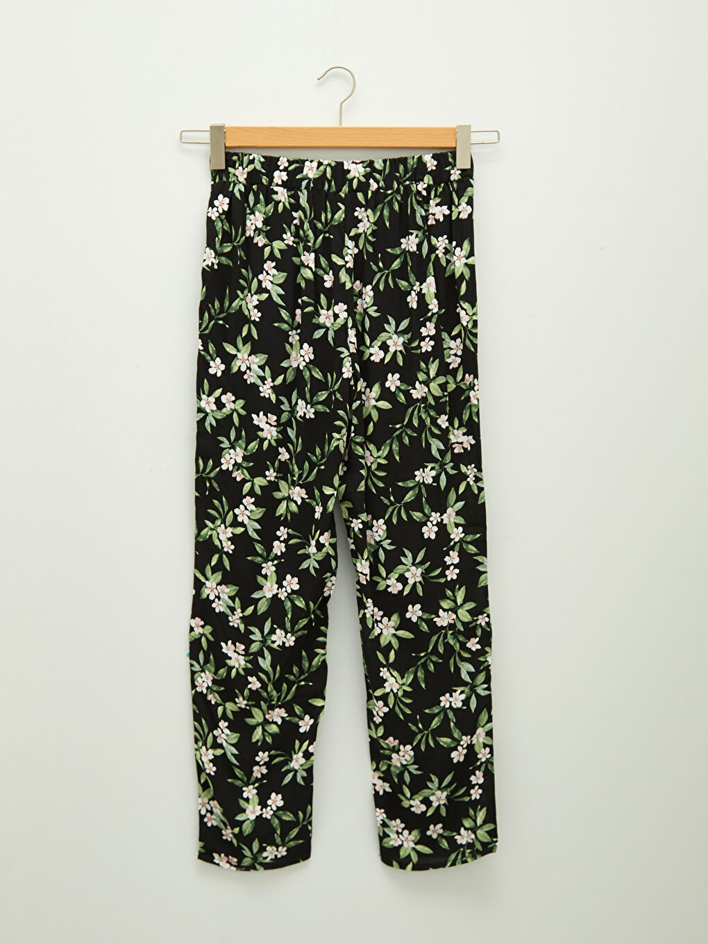 Elastic Waist Floral Printed Viscose Women Trousers -S1FD73Z8-F9C