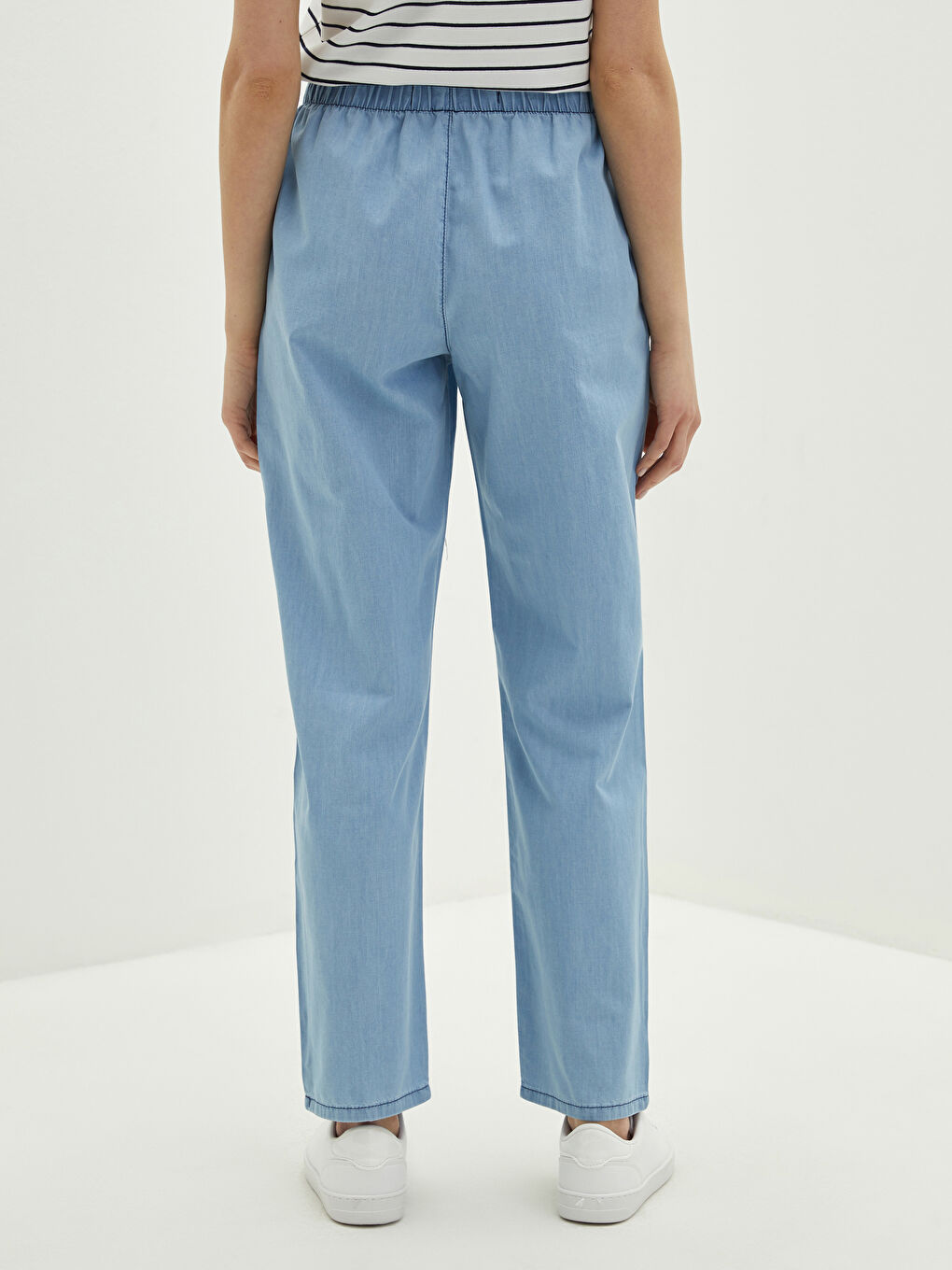 Elastic Waist Pocket Detailed Women's Jeans-5