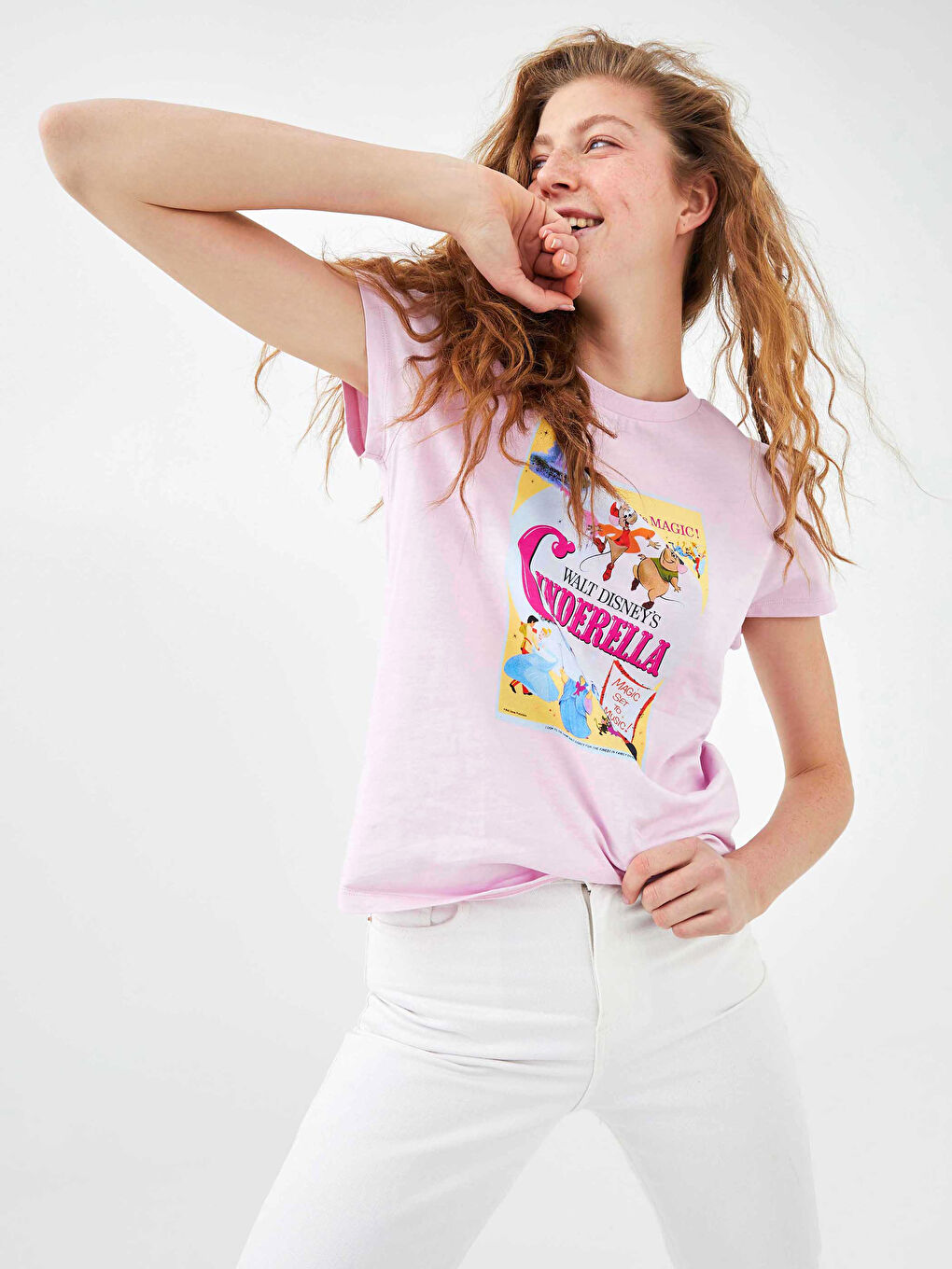 XSIDE Crew Neck Cinderella Printed Short Sleeve Cotton Women's T-Shirt -S1FD97Z8-QXB
