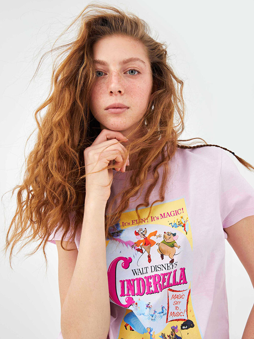 XSIDE Crew Neck Cinderella Printed Short Sleeve Cotton Women's T-Shirt -S1FD97Z8-QXB
