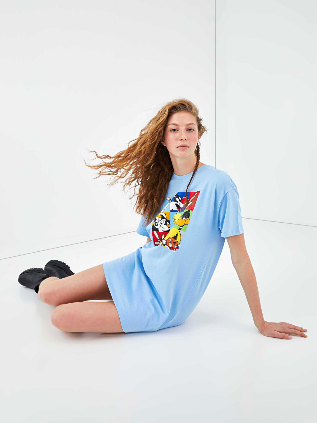 XSIDE Robe pour Femmes à Col Rond Imprimée Tweety à Manches Courtes -S1FE04Z8-FFS